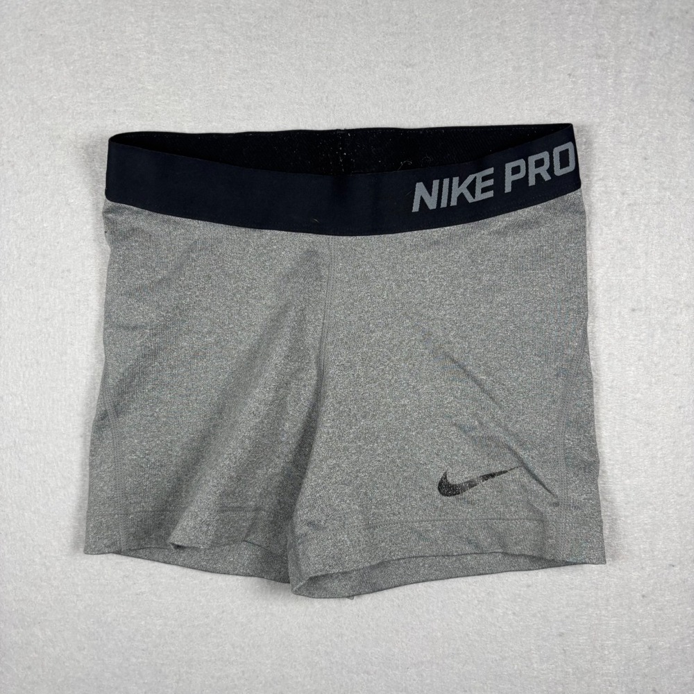 Nike Pro Womens Compression Shorts Size Small Gray Athletic 3" Volleyball Sports